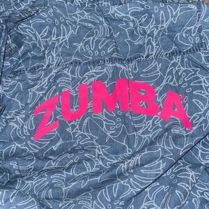 Zumba Fitness Denim Blue Throw with Pink Logo
